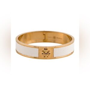Tory Burch Gold and White Bracelet